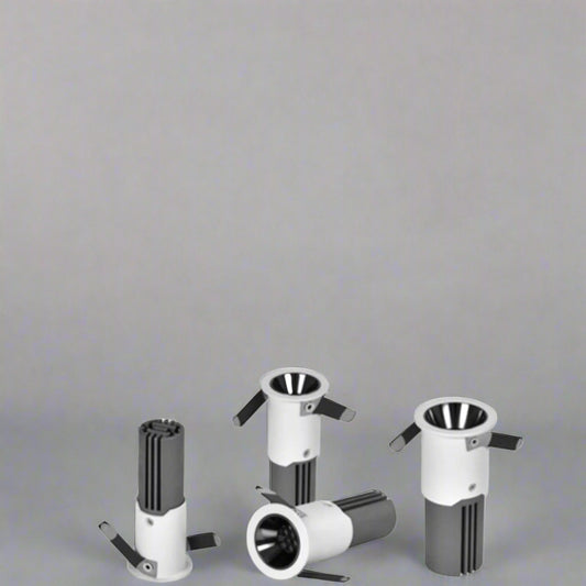 Tatva Lights Euro Slim ultra-slim recessed downlight in black finish with chrome reflector, Ø30mm/Ø40mm cutout, high-lumen 500lm output, UGR<19 glare-free lighting, and IP54 rating—ideal for modern interiors like living rooms, hotels, lobbies, and restaurants.