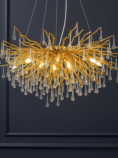 Tatva Lights Tatva Radiance Dewfall Chandelier – luxury lighting for living rooms, kitchens, and offices