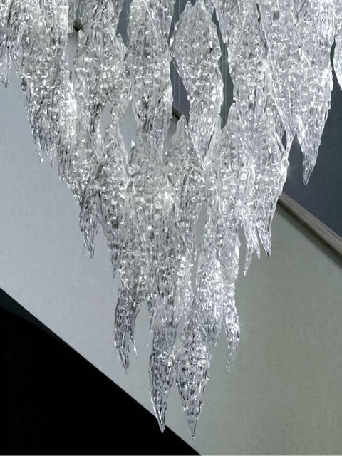 Tatva Lights Frosted Leaves Chandelier