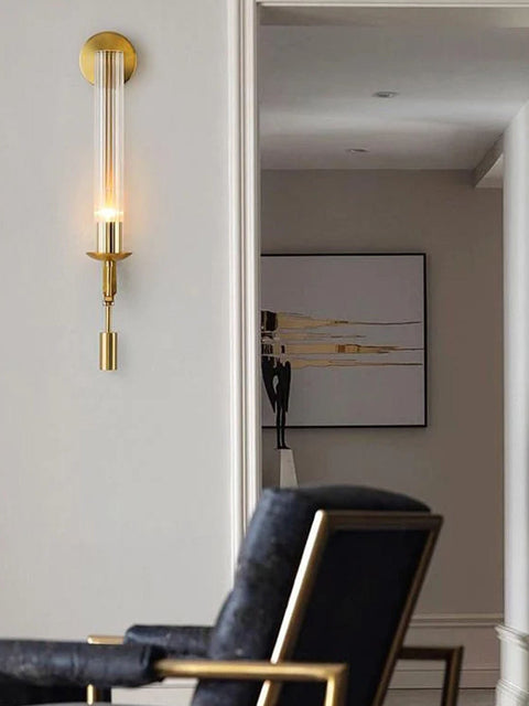Tatva Lights Retro Chic Gold Glass Wall Sconce
