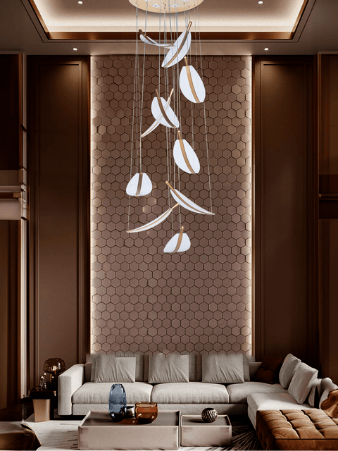 Tatva Lights Sylphaire Acrylic Leaf Cluster Chandelier