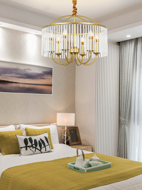 Tatva Lights Aurevia Gold Crystal Raindrop Chandelier