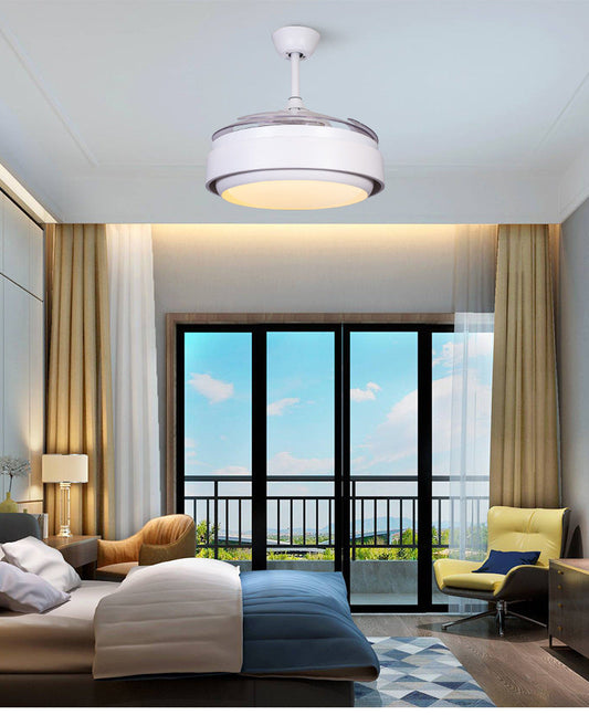 Tatva Lights Whitlow White Retractable Fan