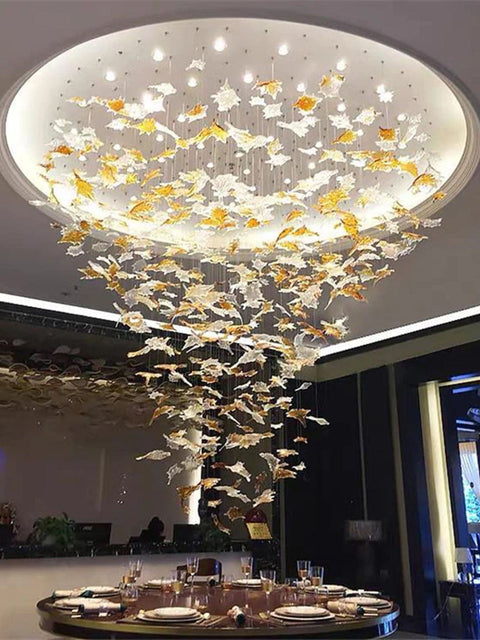 Tatva Lights Autumn Leaves Customisable Chandelier