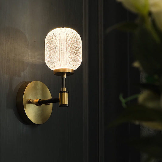 Tatva Lights Elysium Gold Metal and Crystal Wall Light