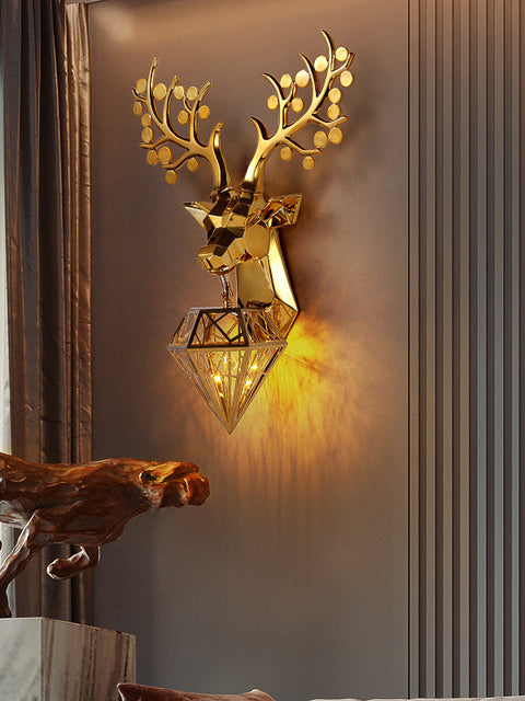 Tatva Lights Crystal Plumage Deer Wall Lamp