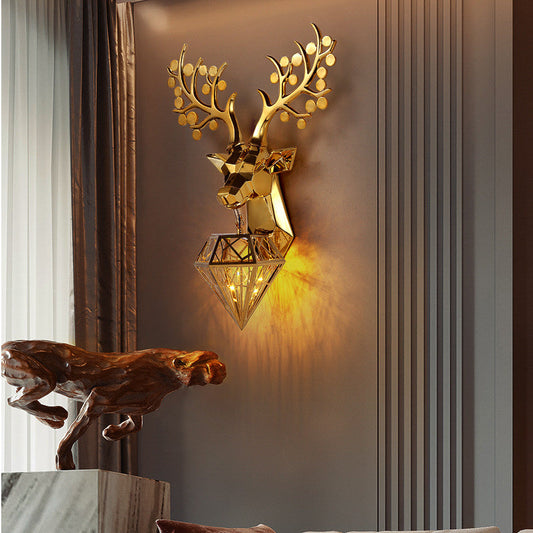 Tatva Lights Crystal Plumage Deer Wall Lamp