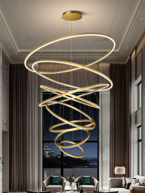 Tatva Lights Modern Rose Gold Chandelier