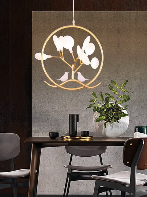 Tatva Lights Solmera Gold Glass Pendant Light