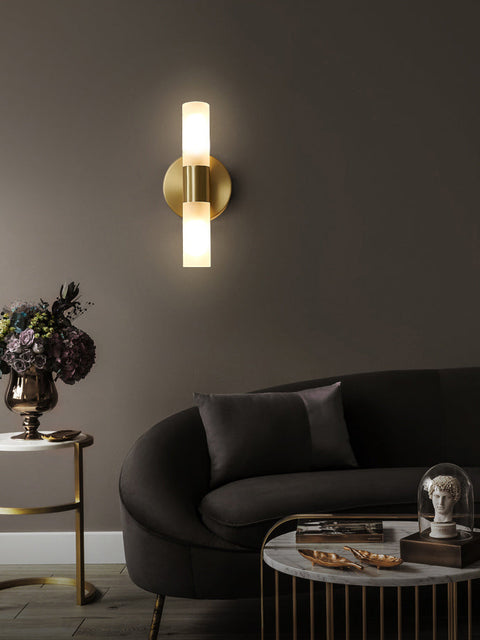 Tatva Lights Renwyth  Wood Glass Wall Sconce