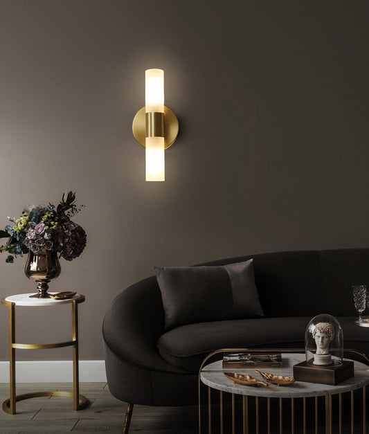 Tatva Lights Renwyth  Wood Glass Wall Sconce