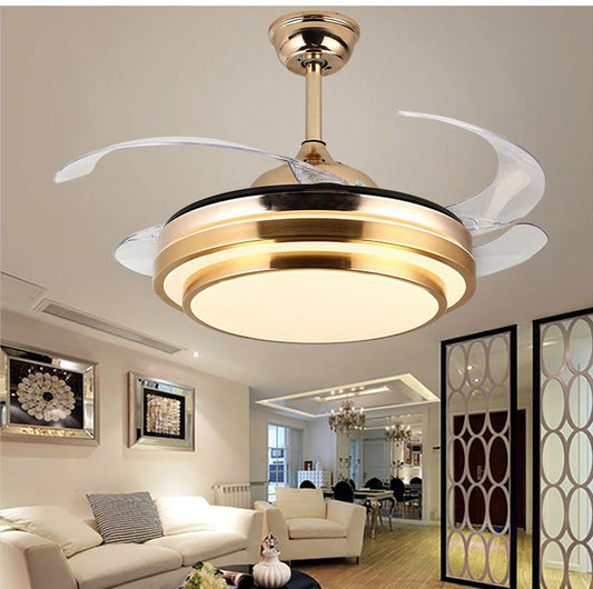 Tatva Lights Arnoire Gold Fan Chandelier