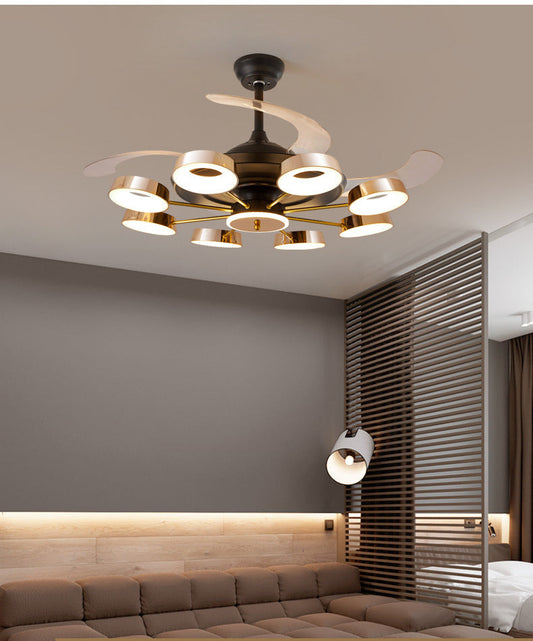 Tatva Lights RetractoGlow ceiling Fan chandelier