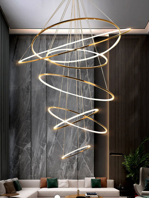 Tatva Lights Rennor Gold Ring LED Chandelier