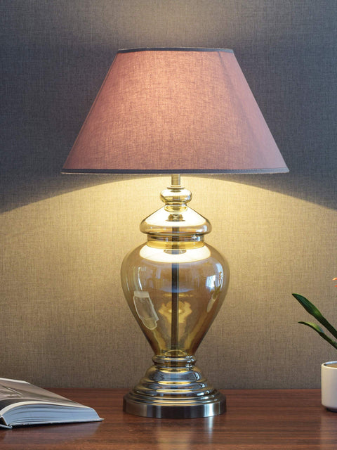 Tatva Lights Colonial Table Lamp featuring a classic silhouette with antique brass accents, fabric lampshade, and vintage-inspired detailing—perfect for traditional interiors, bedside tables, or study desks.