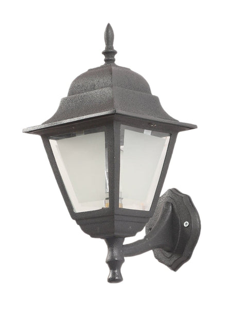 Tatva Lights Elegant MajesGlow black outdoor wall lantern by Tatva Lights, featuring a classic scroll design and durable weather-resistant finish – perfect for patios, balconies, and entrances.