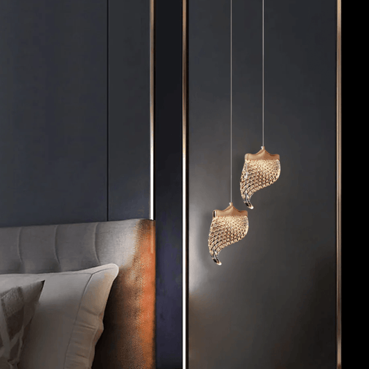 Tatva Lights Mangue Prune Pendant Light – Mango Plum-Inspired Hanging Light with Gilded Acrylic Droplets and LED Tri-Color Glow