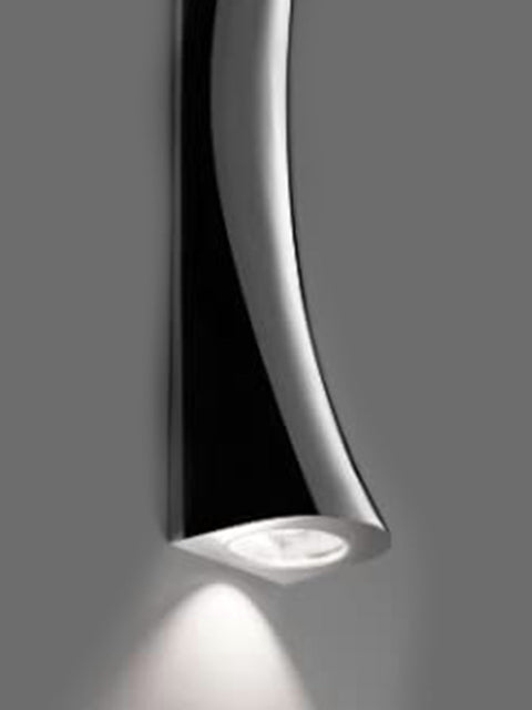 Tatva Lights Modern Elegance 2-Way LED Bedside Wall Light featuring a sleek, curved black body with focused downlighting, perfect for contemporary bedroom interiors.