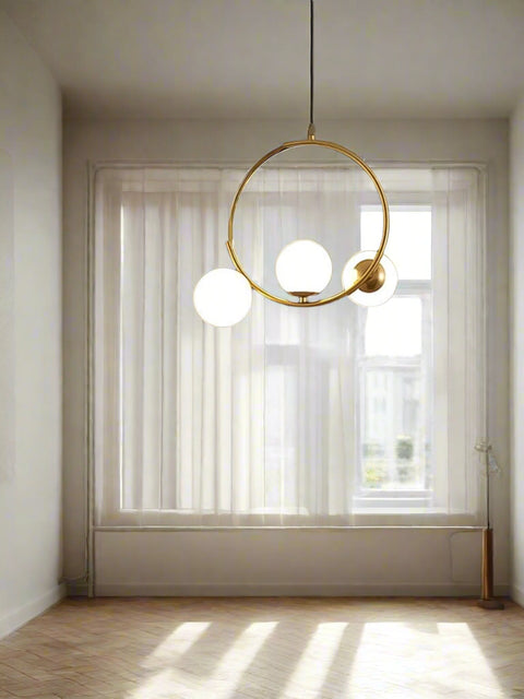 Tatva Lights Opulent Luminara Hanging Light – Elegant gold-finish pendant with layered crystal detailing, offering ambient LED lighting for luxury dining rooms, bedrooms, or contemporary living spaces.