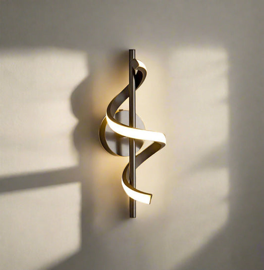 Tatva Lights – Shadow Beam Black Wall Light featuring a sleek matte black finish with focused LED illumination, casting a dramatic upward and downward glow. A modern minimalist fixture perfect for accent lighting in hallways, bedrooms, or living spaces.