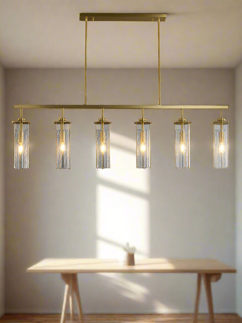 Tatva Lights Virello Gold Crystal Pendant Chandelier – Elegant modern hanging light with layered crystal accents and warm LED glow, perfect for dining rooms, living areas, and statement spaces.