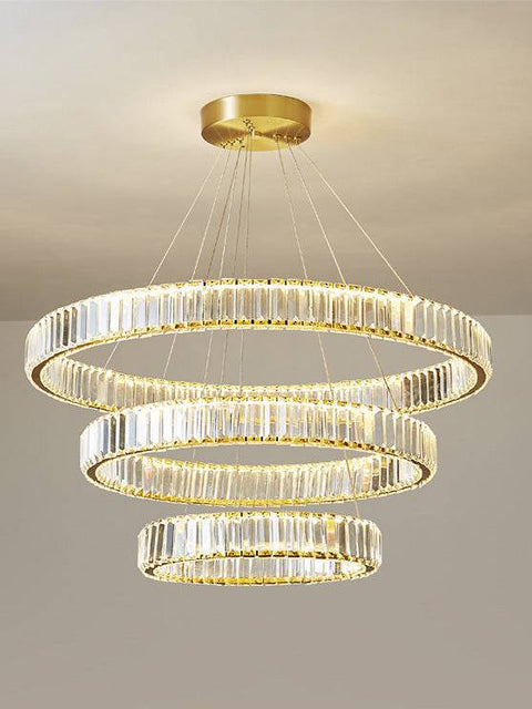Tatva Lights Crystal Aura LED Trio Chandelier