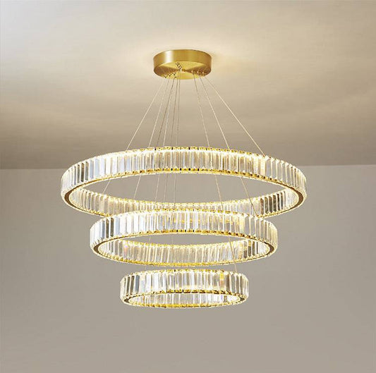 Tatva Lights Crystal Aura LED Trio Chandelier