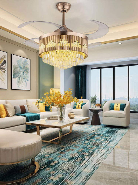 Tatva Lights Aerion Crystal Fan Chandelier