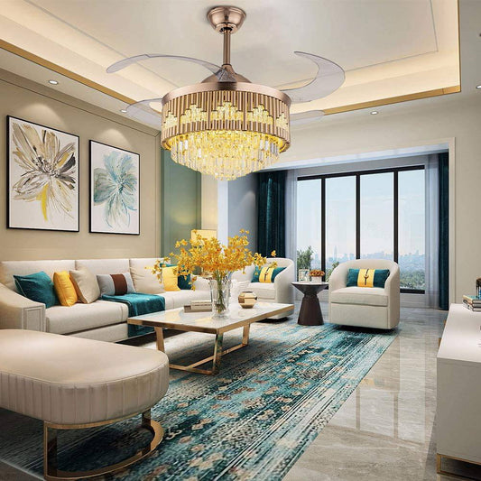 Tatva Lights Aerion Crystal Fan Chandelier