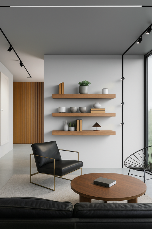 Tatva Lights LUXE INDUCTION LED Track Light in matte black finish – dual-head adjustable spotlight fixture for modern interiors, perfect for living rooms, galleries, kitchens, or retail lighting applications.