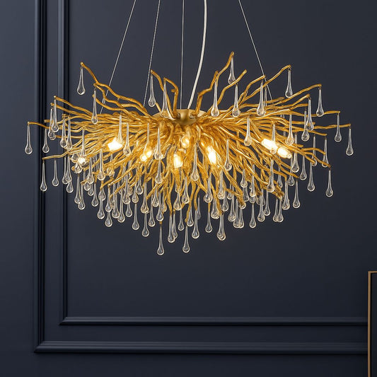 Tatva Lights Tatva Radiance Dewfall Chandelier – luxury lighting for living rooms, kitchens, and offices
