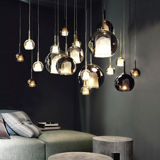 Tatva Lights Glamour Ray LUXE PENTACLE Glass Orb Hanging Light – luxury lighting for living rooms, kitchens, and offices
