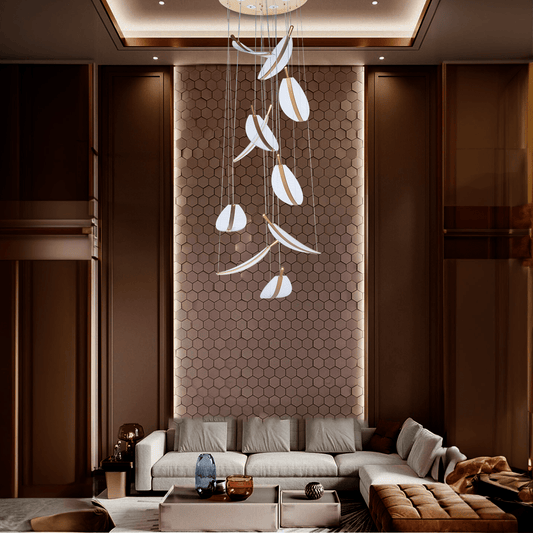 Tatva Lights Sylphaire Acrylic Leaf Cluster Chandelier
