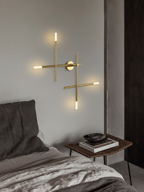 Tatva Lights Nordic Ember Wood Glass Wall Sconce