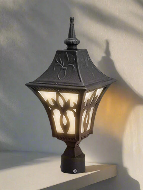 Tatva Lights Nocturne Cast Aluminium Outdoor Wall Light – a sleek black wall fixture crafted from durable die-cast aluminium with frosted glass, ideal for exterior gates, patios, or balcony lighting.